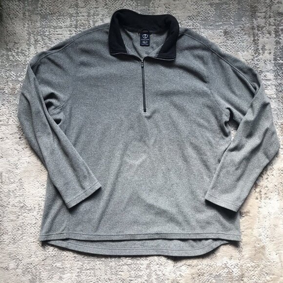 Lands' End 1/4 Zip Fleece Sweater Adult XXL Gray Pullover Men's 2XL, 50-52 - Picture 1 of 5